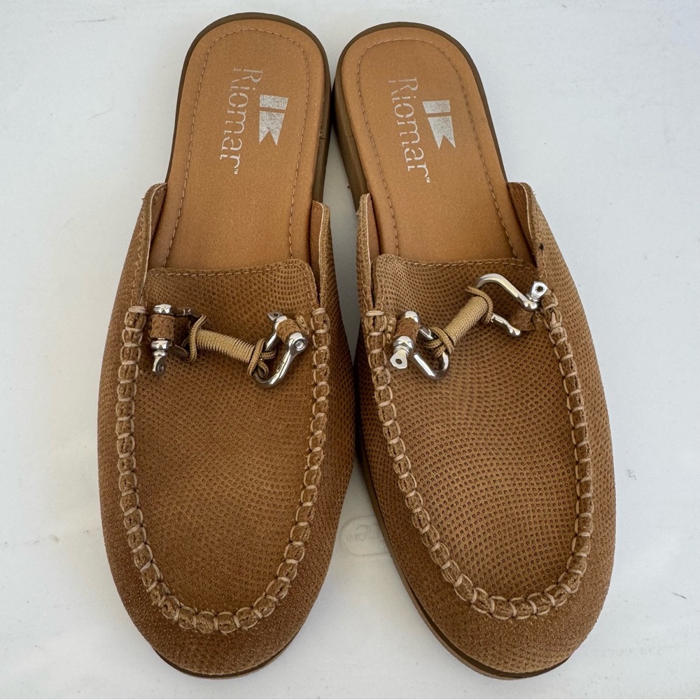 Riomar El Camino Slip-On Backless Loafer in Bahia Brown size 8